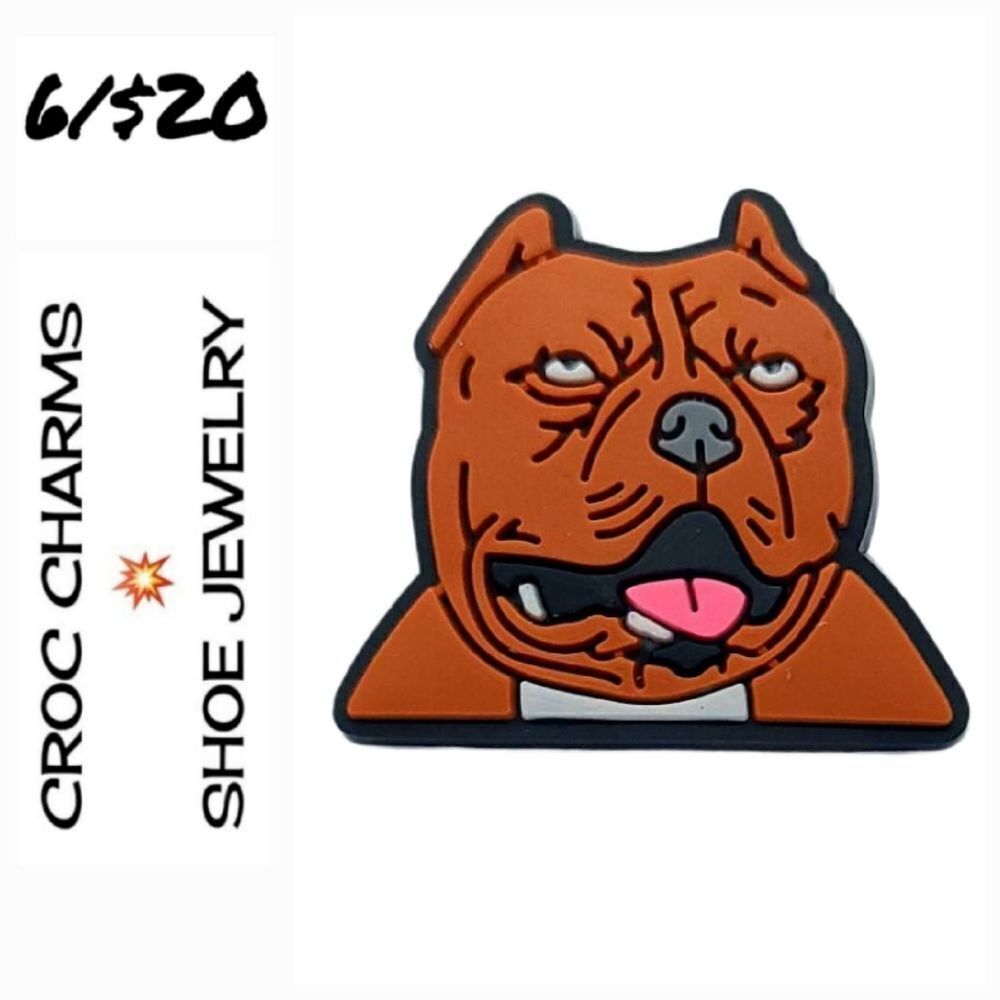 Pitbull Croc Charms Jibbitz Shoe Jewelry American Bulldog Dog Mom Owner